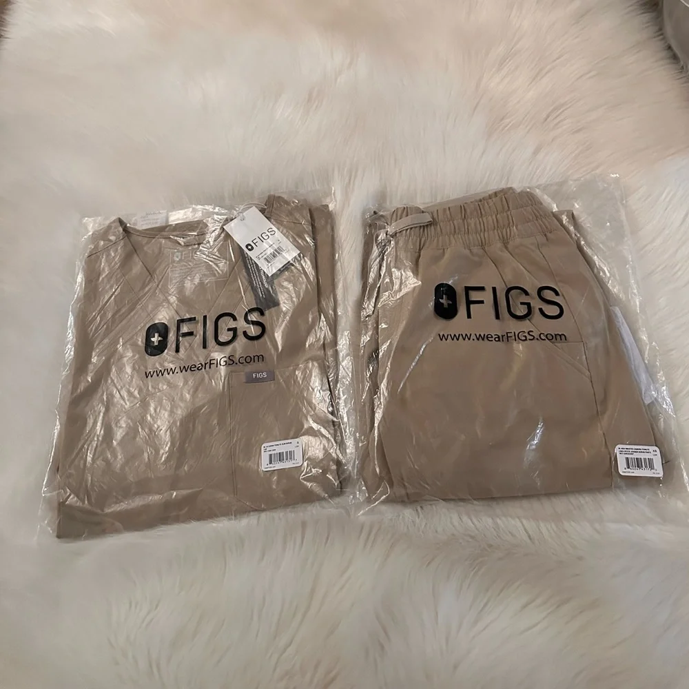 Figs Light Oak FIONLITE Small Slim Catarina & XS Petite Hi Waisted Joggers. - Picture 1 of 8